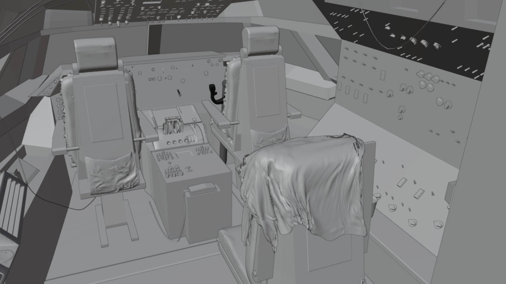 Boeing 747 Airplane Cockpit 3D model_27