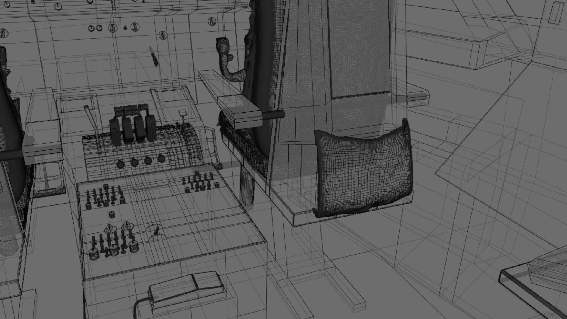 Boeing 747 Airplane Cockpit 3D model_30