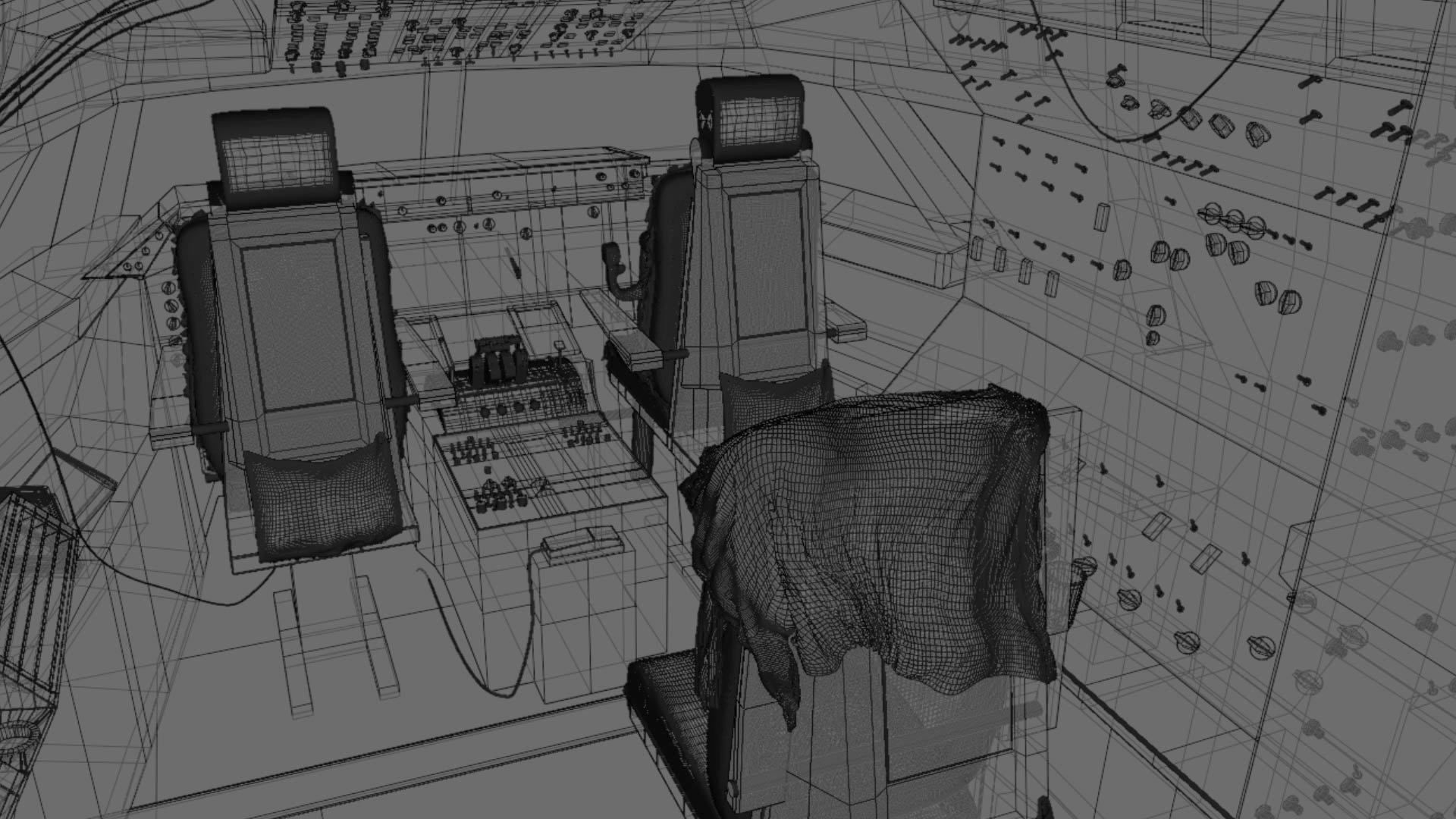 Boeing 747 Airplane Cockpit 3D model_28