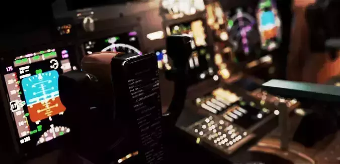 Boeing 747 Airplane Cockpit 3D model