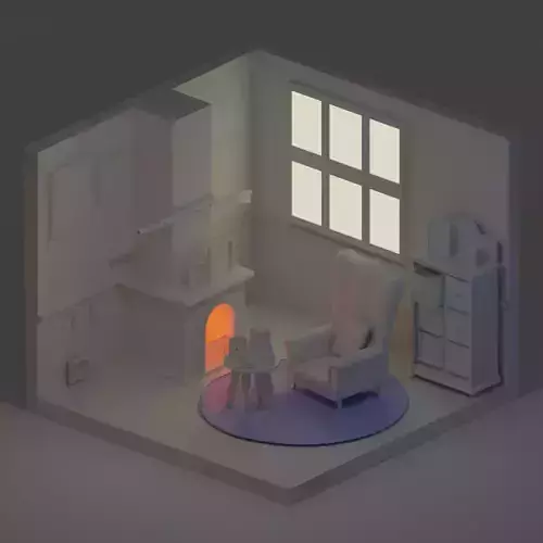 Low Poly Cabin Interior