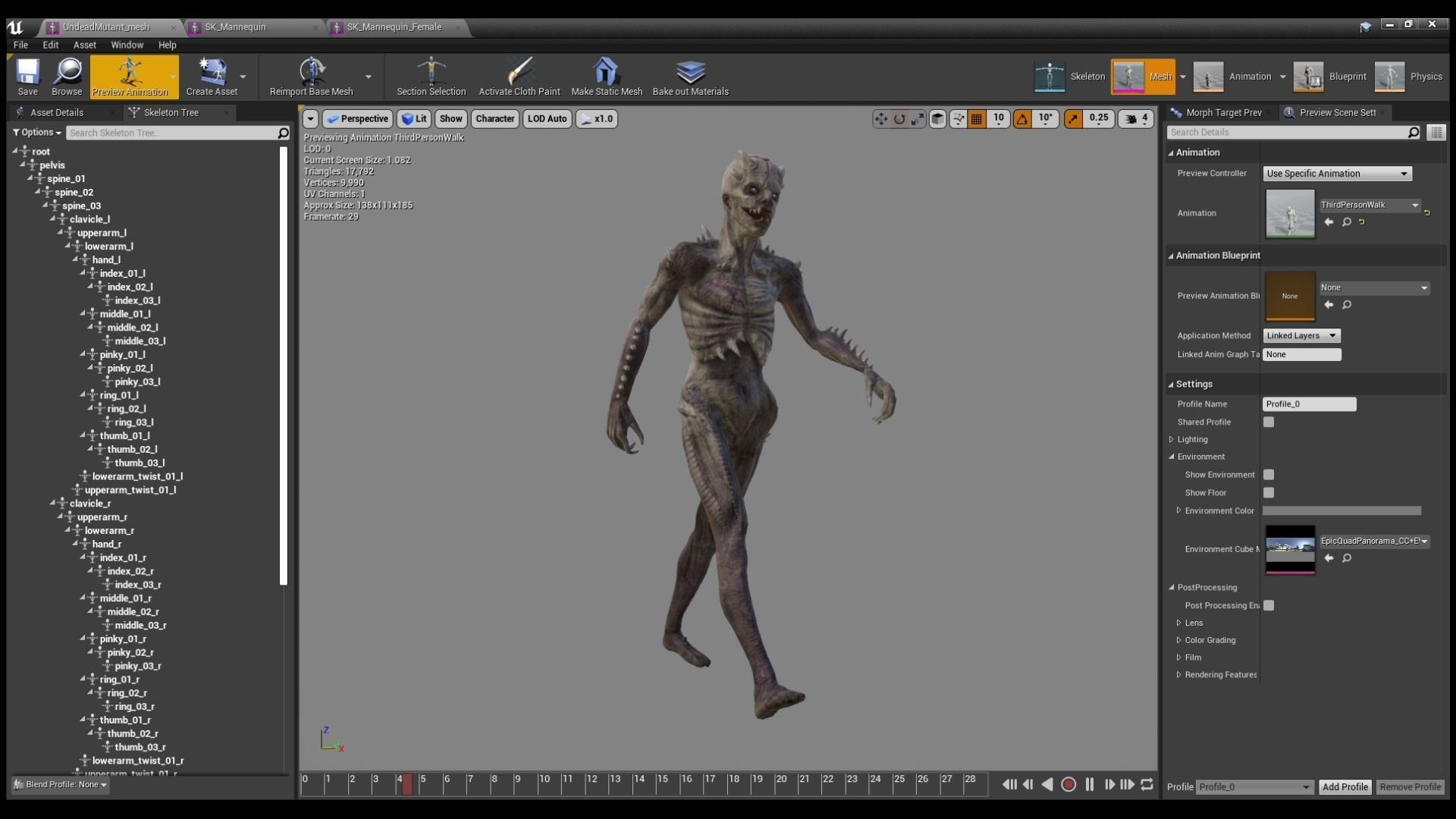 Undead Mutant Low-poly 3D model_10