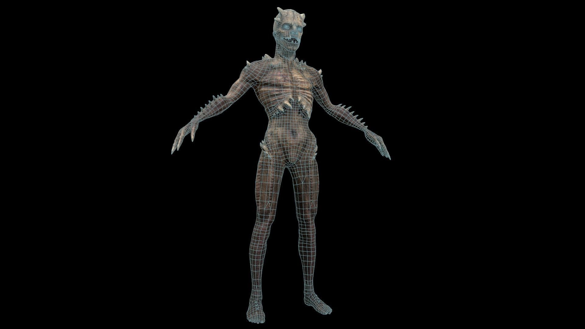 Undead Mutant Low-poly 3D model_7