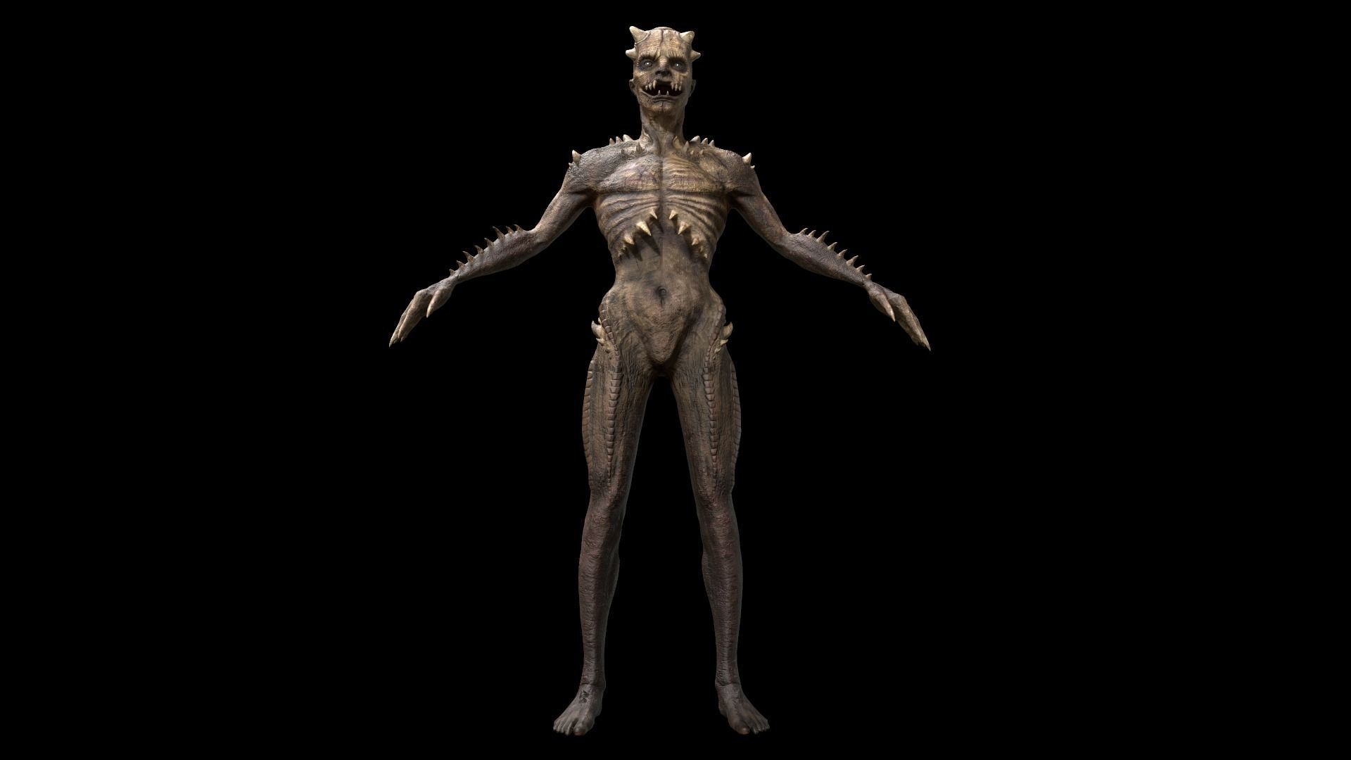 Undead Mutant Low-poly 3D model_4