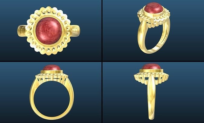 gem ring 3D print model
