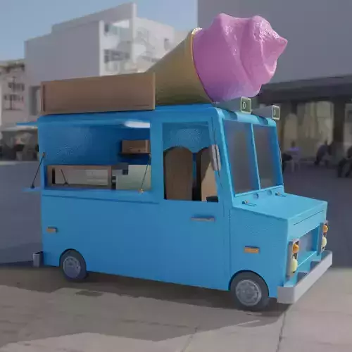 Low Poly Ice Cream Truck
