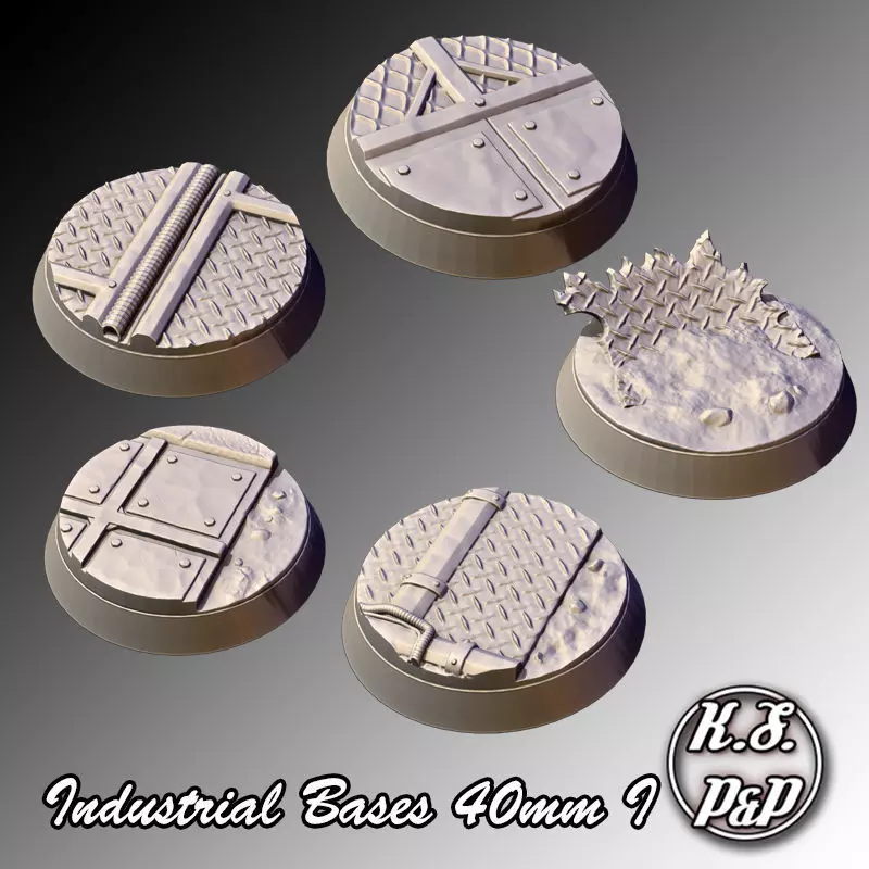 Industrial Bases - 40mm Set I 3D print model