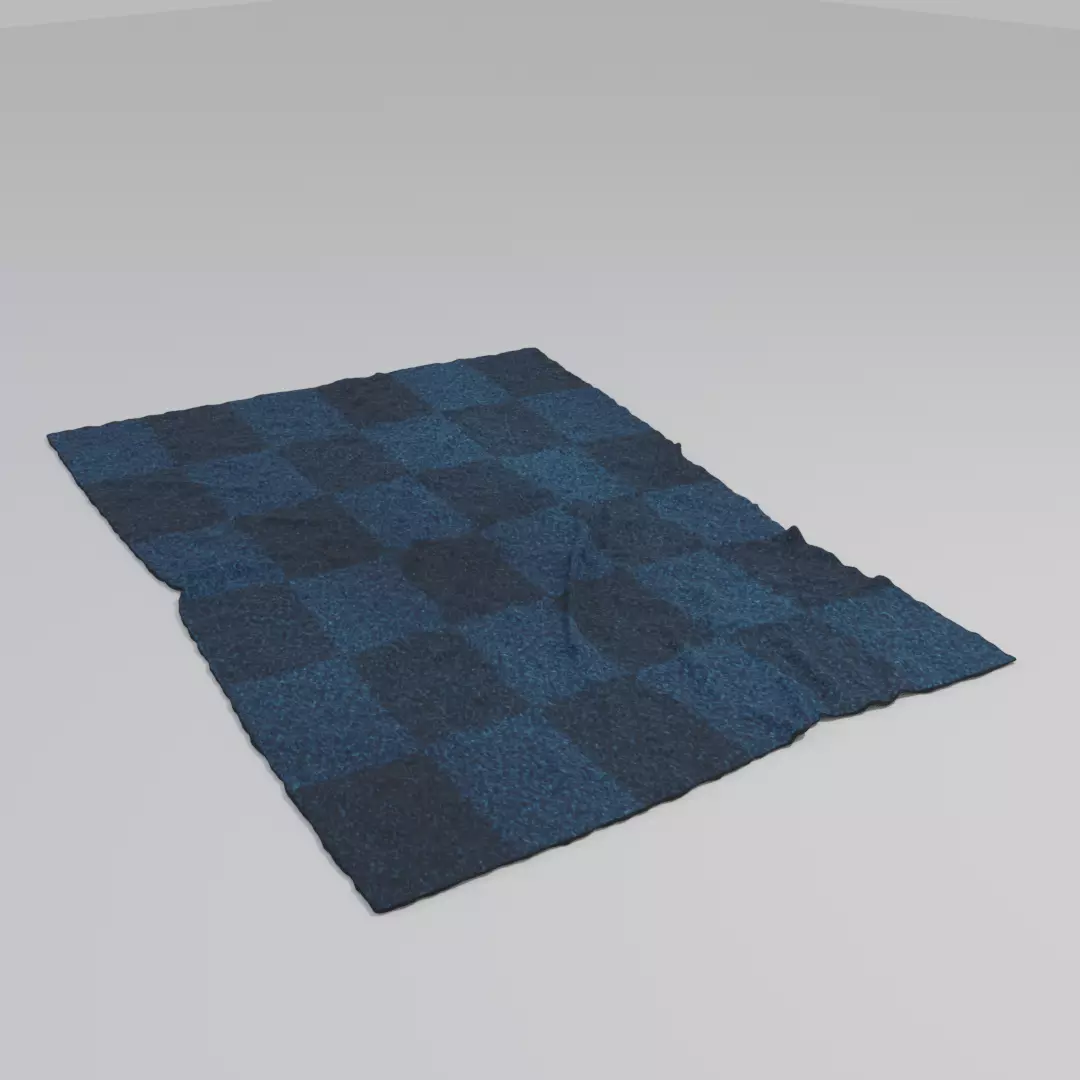 Blue Rug Free 3D model_0