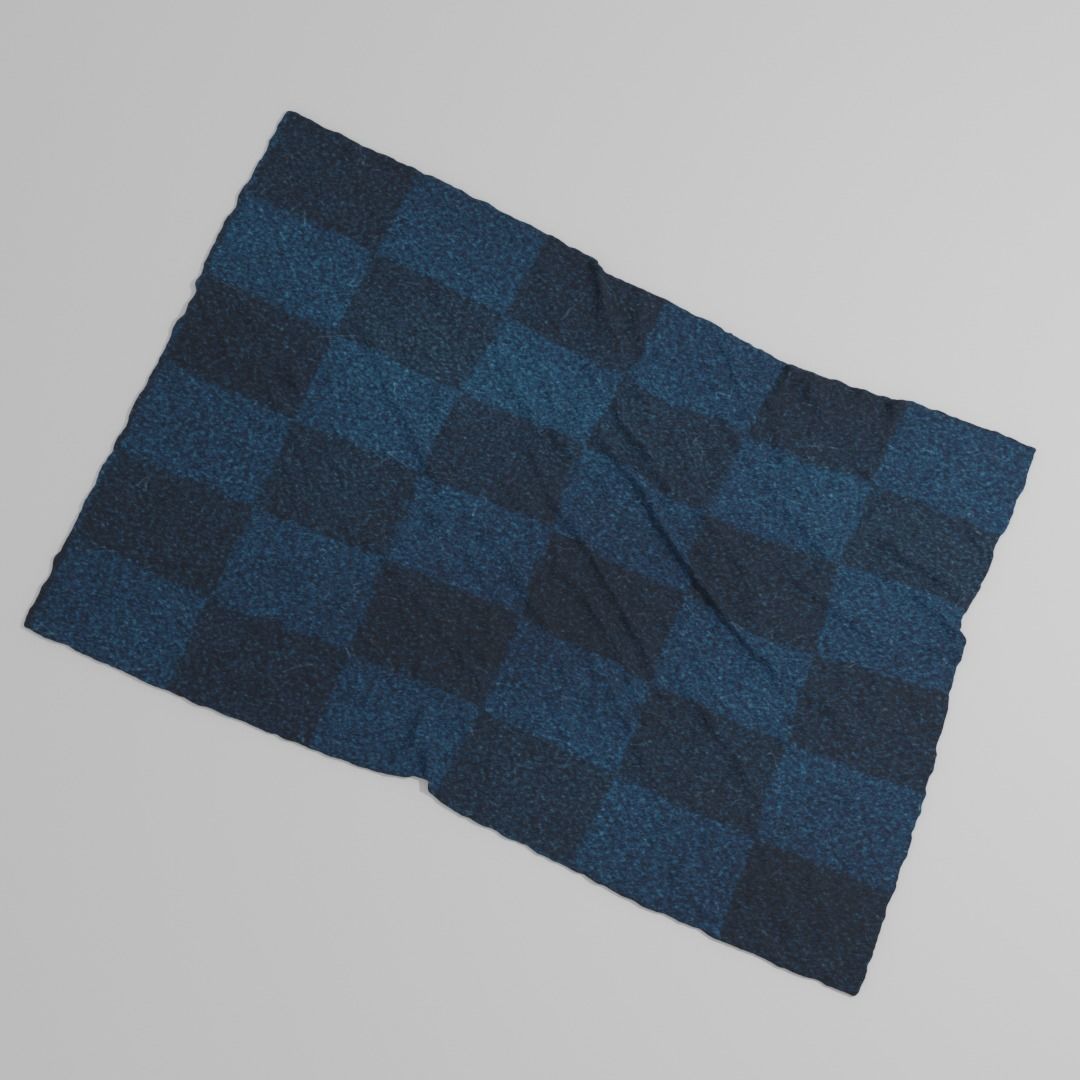 Blue Rug Free 3D model_1