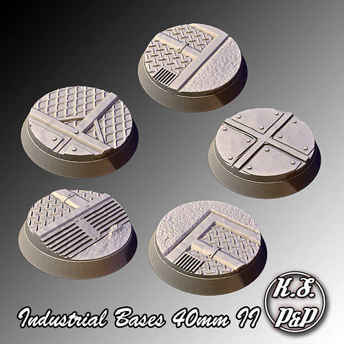 Industrial Bases - 40mm Set II 3D print model