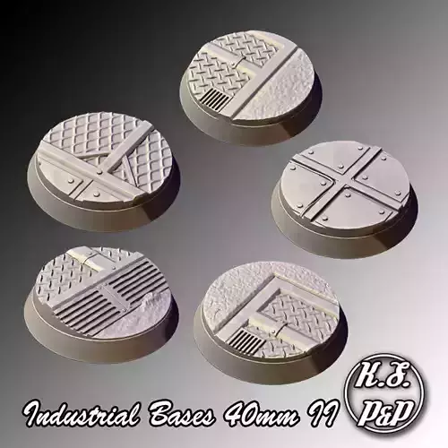 Industrial Bases - 40mm Set II 3D print model