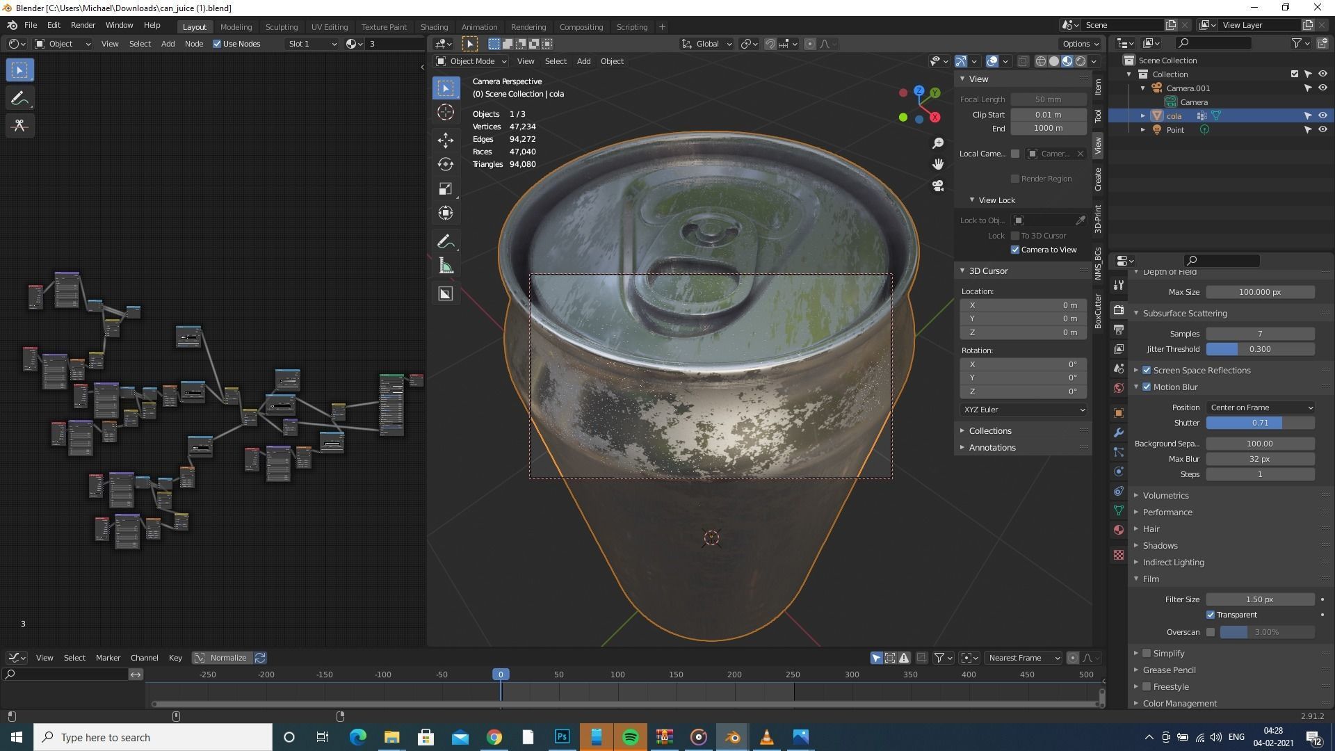 3D blender can model  with Droplets Free 3D model_2