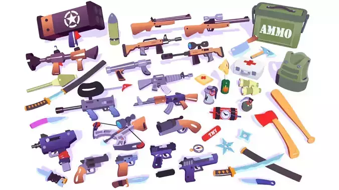 Hypercasual Action Props Pack Volume 1 Low-poly 3D model