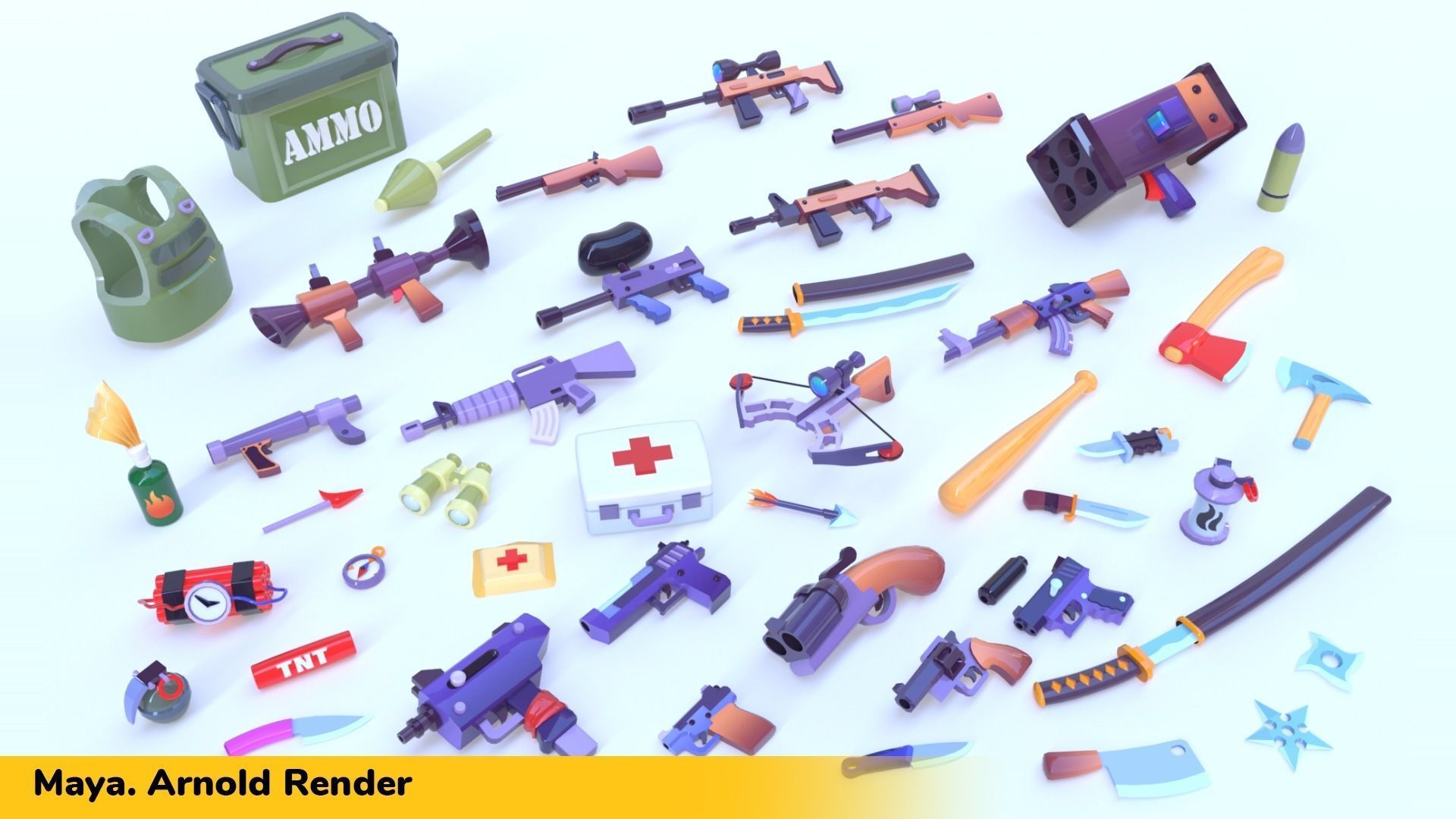 Hypercasual Action Props Pack Volume 1 Low-poly 3D model_5