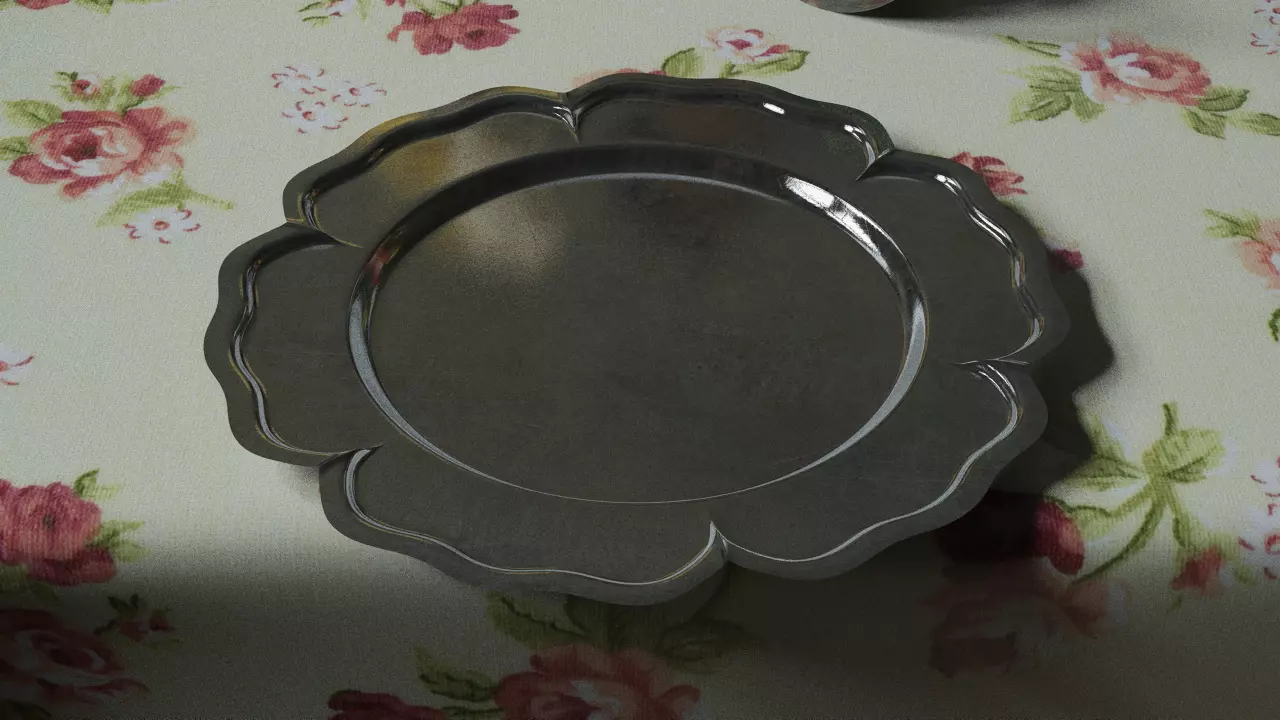 tray 3d model silver plate 3D model_0