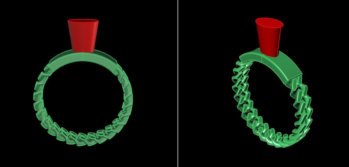 ID BAR CUBAN LINK CHAIN RING MIX SIZES 5 6 7 8 9 10 3D print model_16