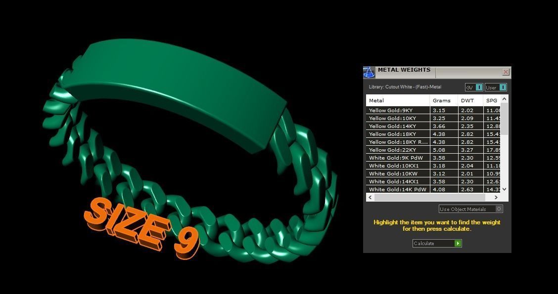 ID BAR CUBAN LINK CHAIN RING MIX SIZES 5 6 7 8 9 10 3D print model_13