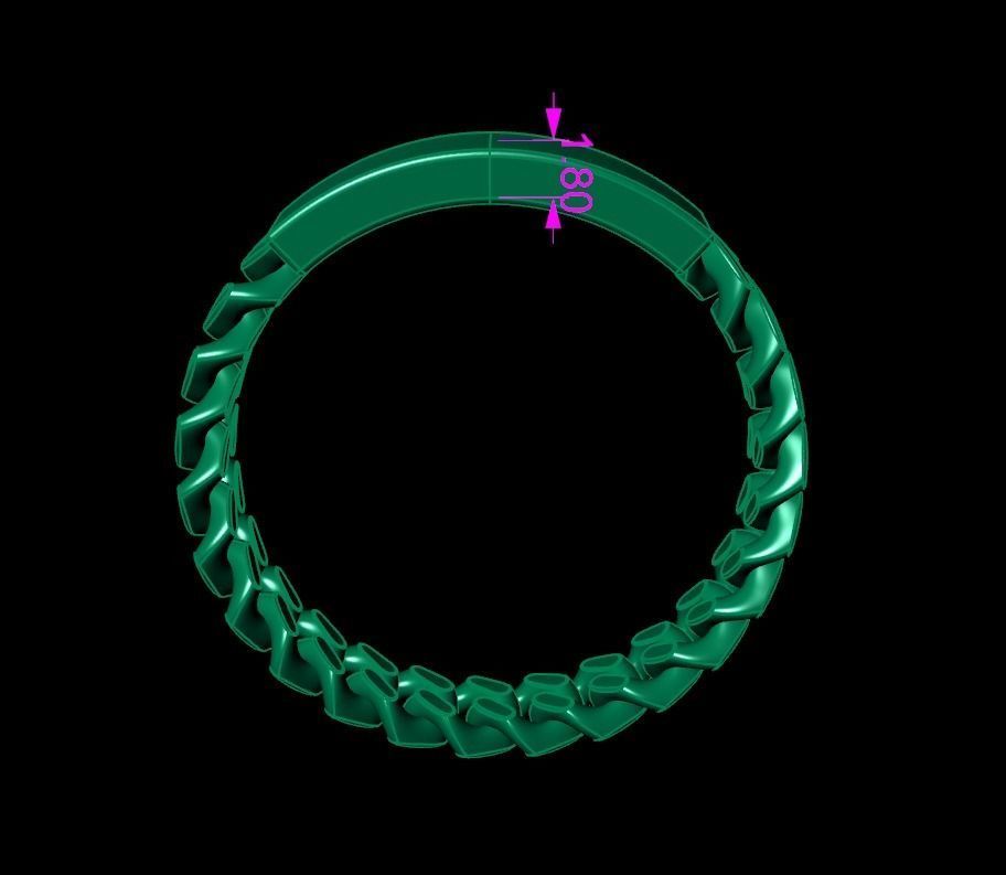 ID BAR CUBAN LINK CHAIN RING MIX SIZES 5 6 7 8 9 10 3D print model_7