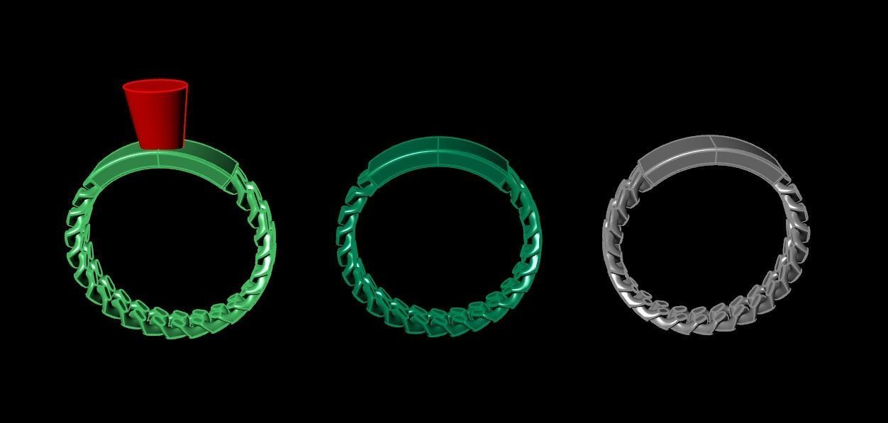 ID BAR CUBAN LINK CHAIN RING MIX SIZES 5 6 7 8 9 10 3D print model_15