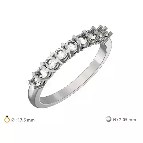 N207 R17-5 9gems engagement ring