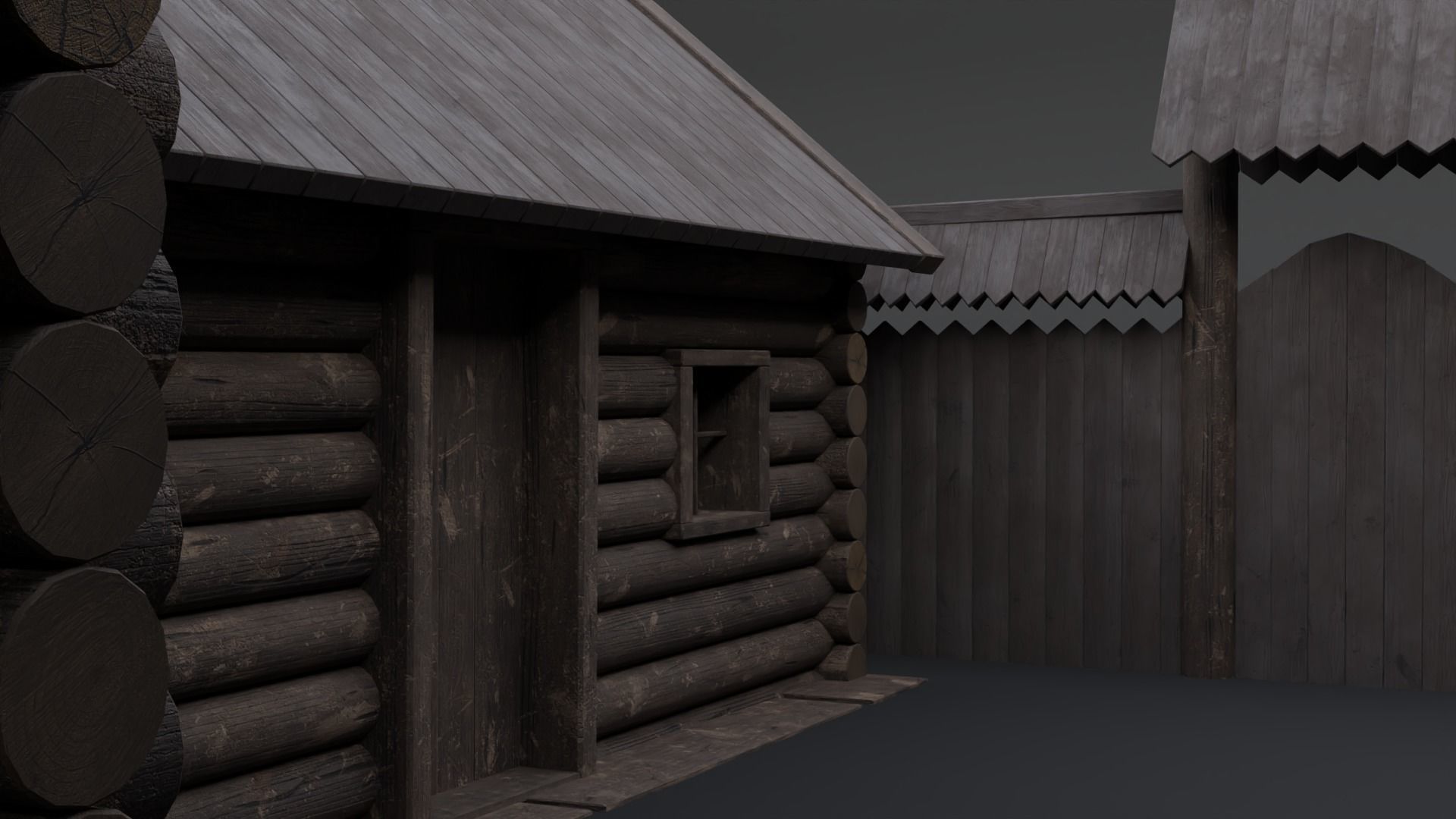 Medieval Mansion Low-poly 3D model_8