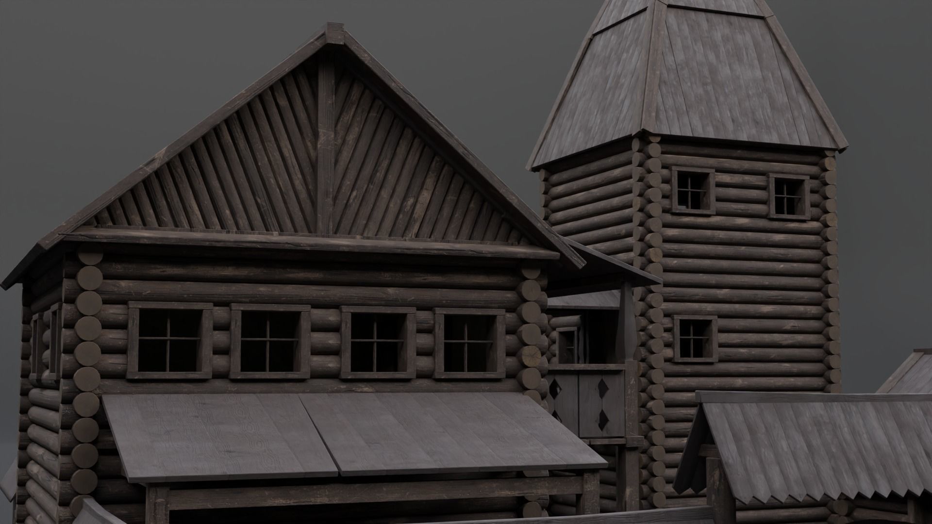 Medieval Mansion Low-poly 3D model_9