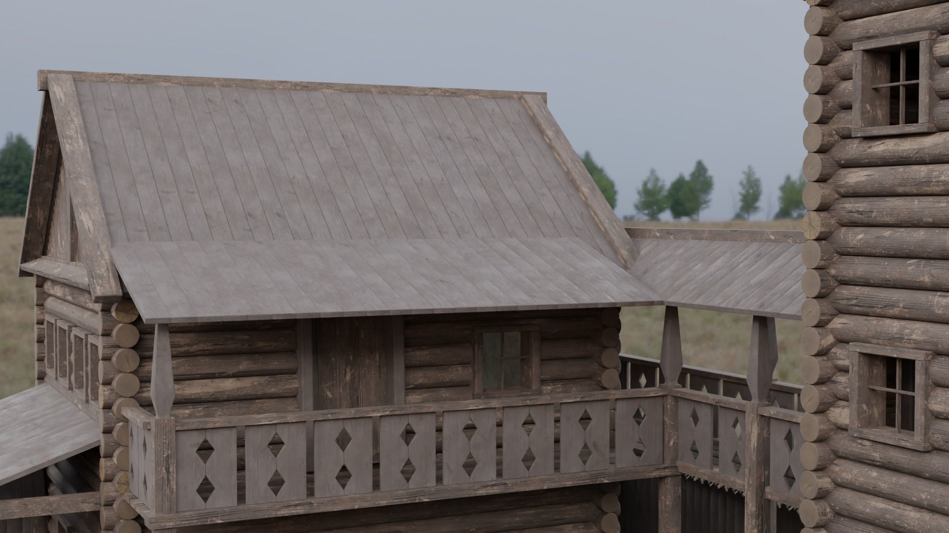 Medieval Mansion Low-poly 3D model_5