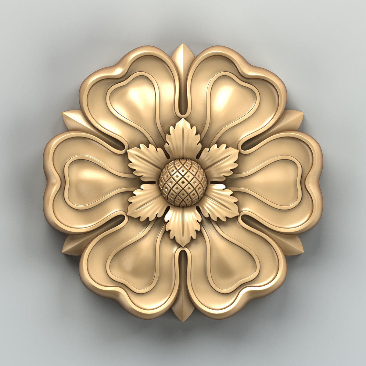 Round rosette 029 3D model_1