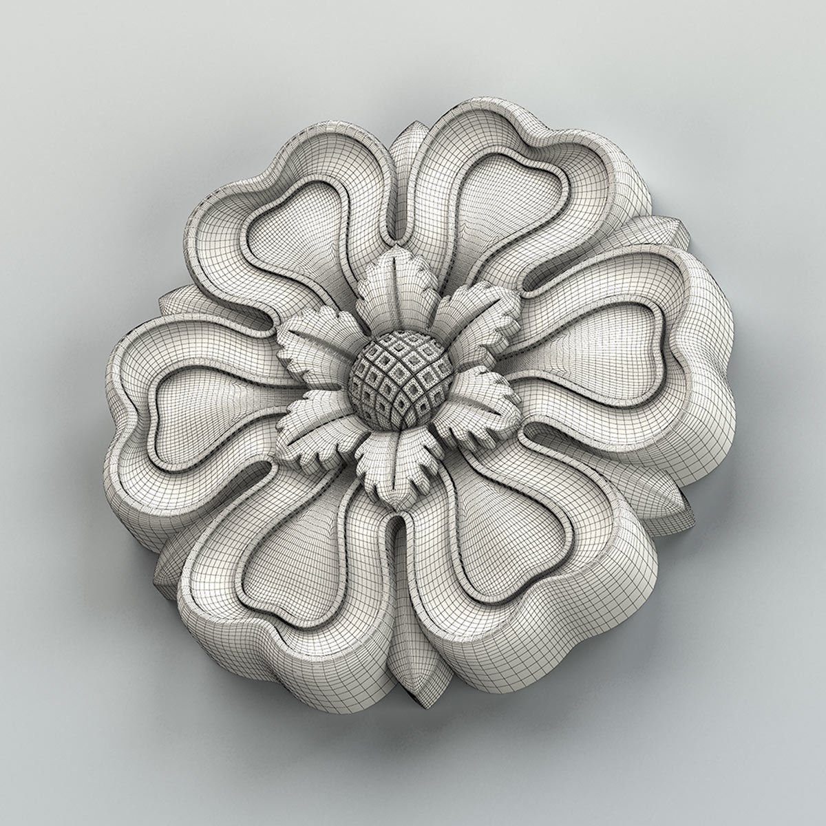 Round rosette 029 3D model_7