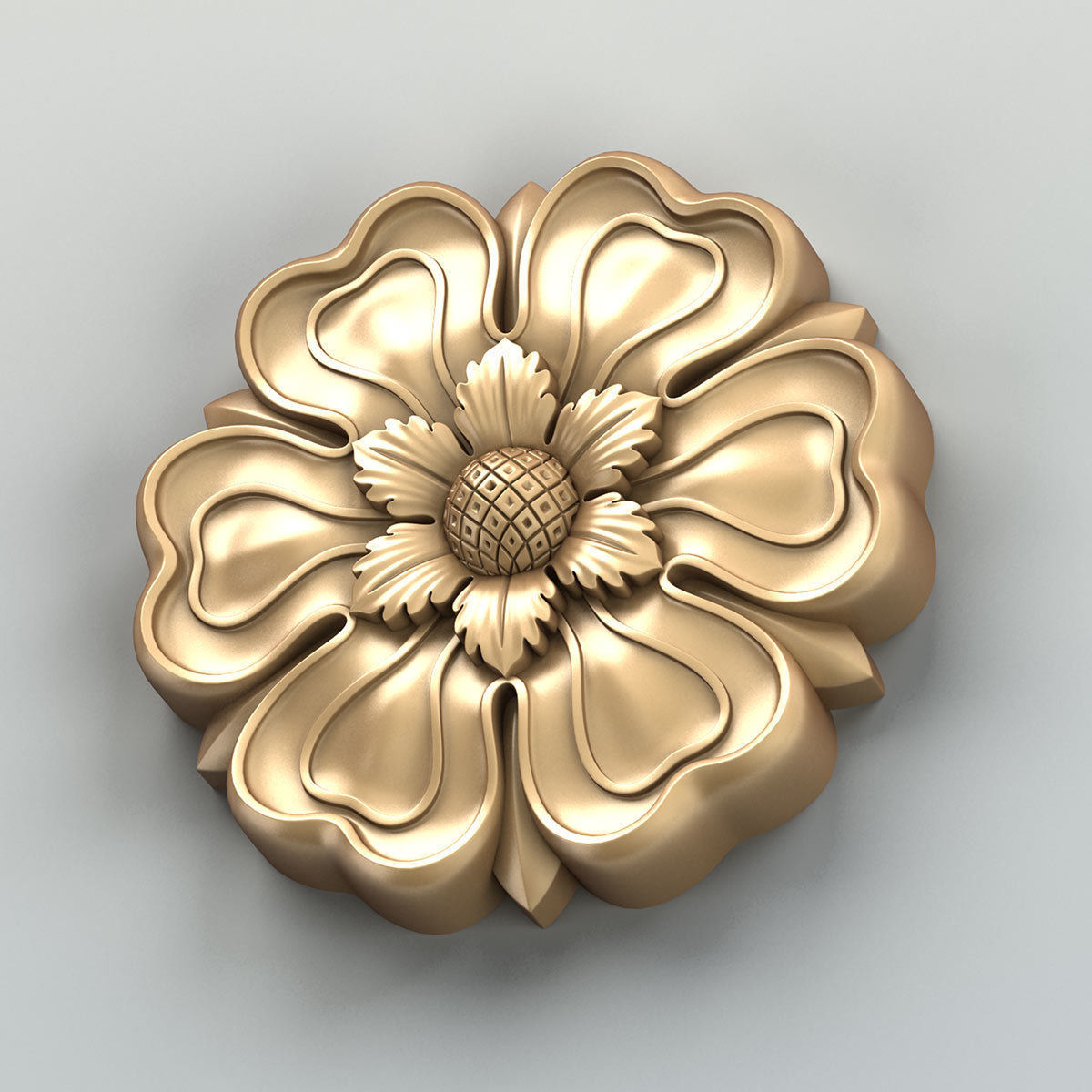 Round rosette 029 3D model_4