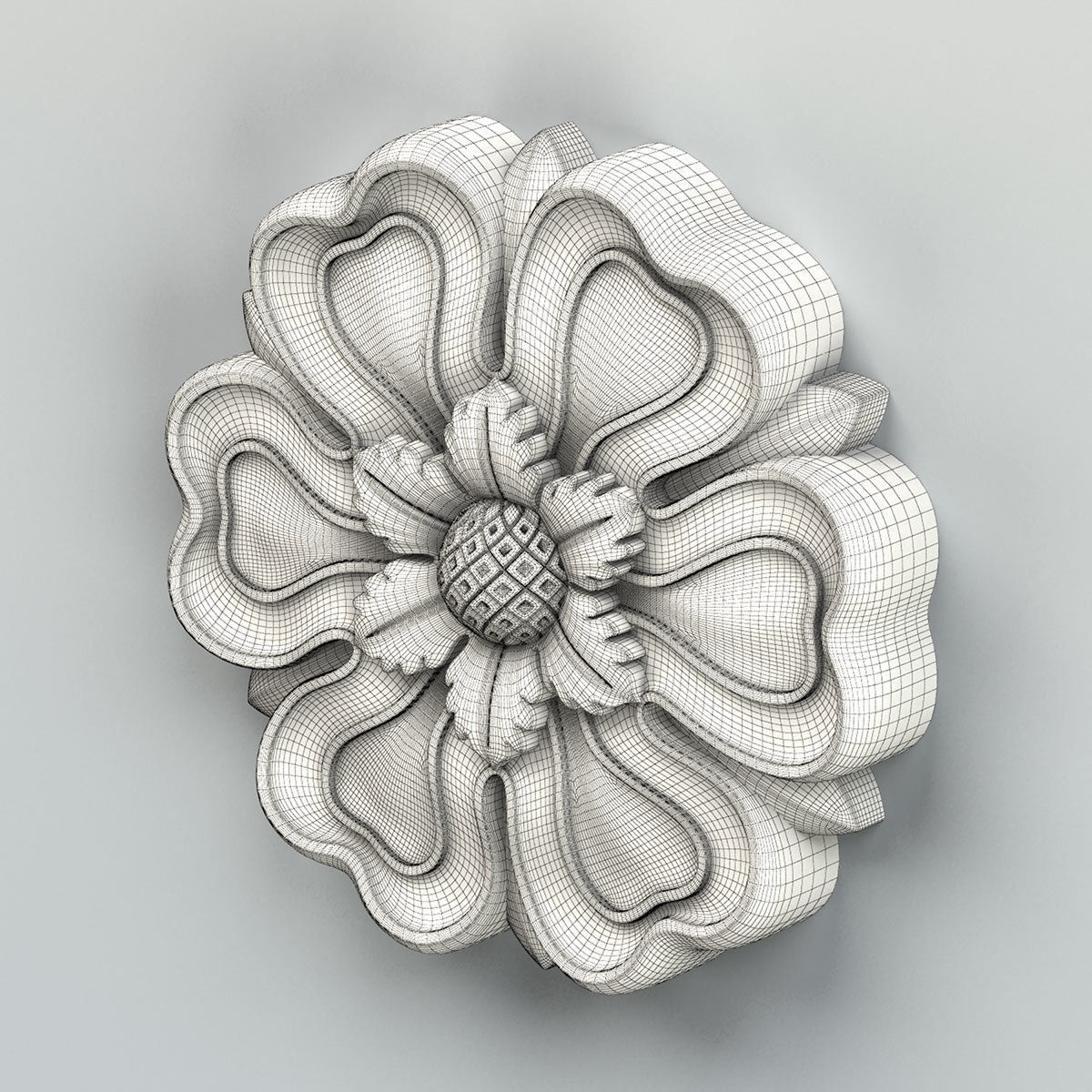 Round rosette 029 3D model_6