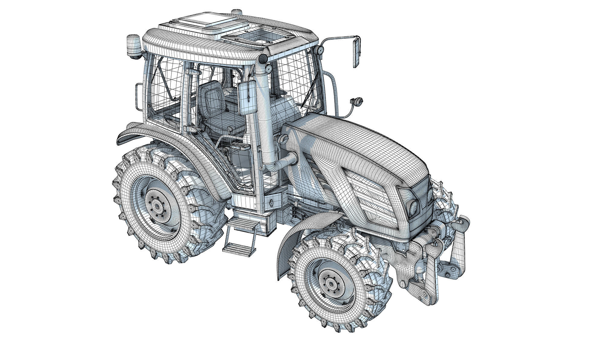 Farm Tractor 3D model_17