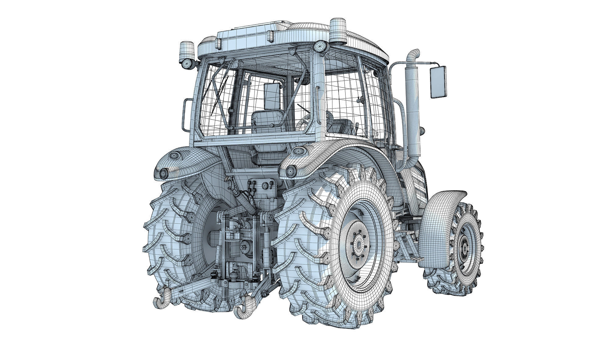 Farm Tractor 3D model_16