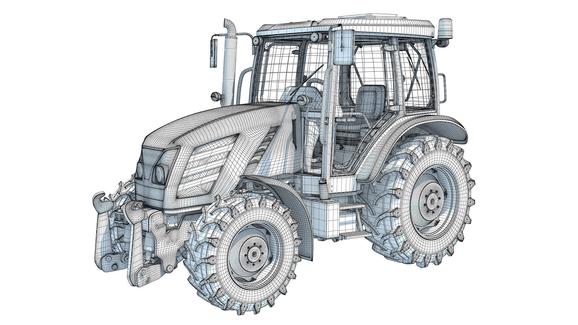 Farm Tractor 3D model_14
