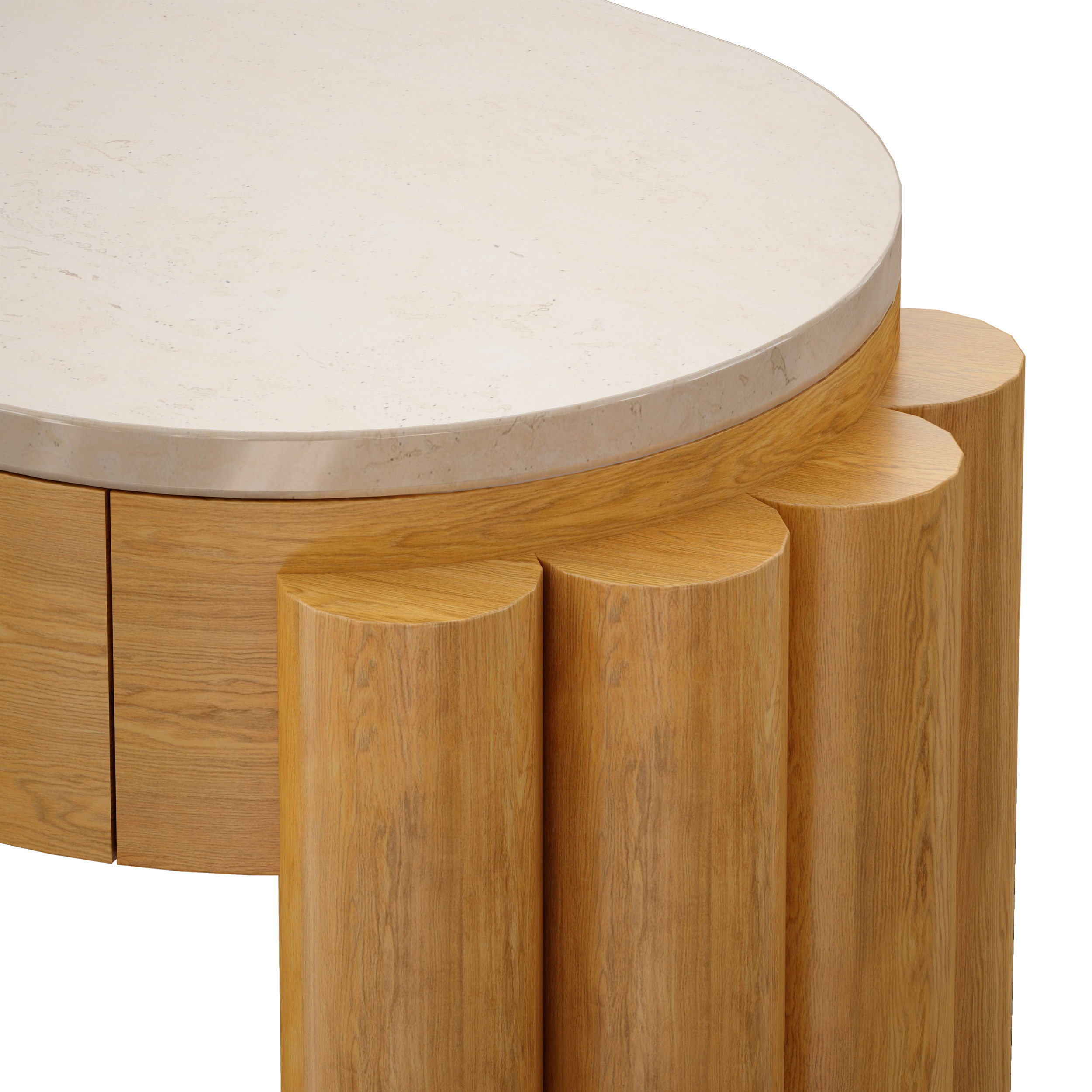 Oasis Oval Wood End Table Crate and Barrel 3D model_8