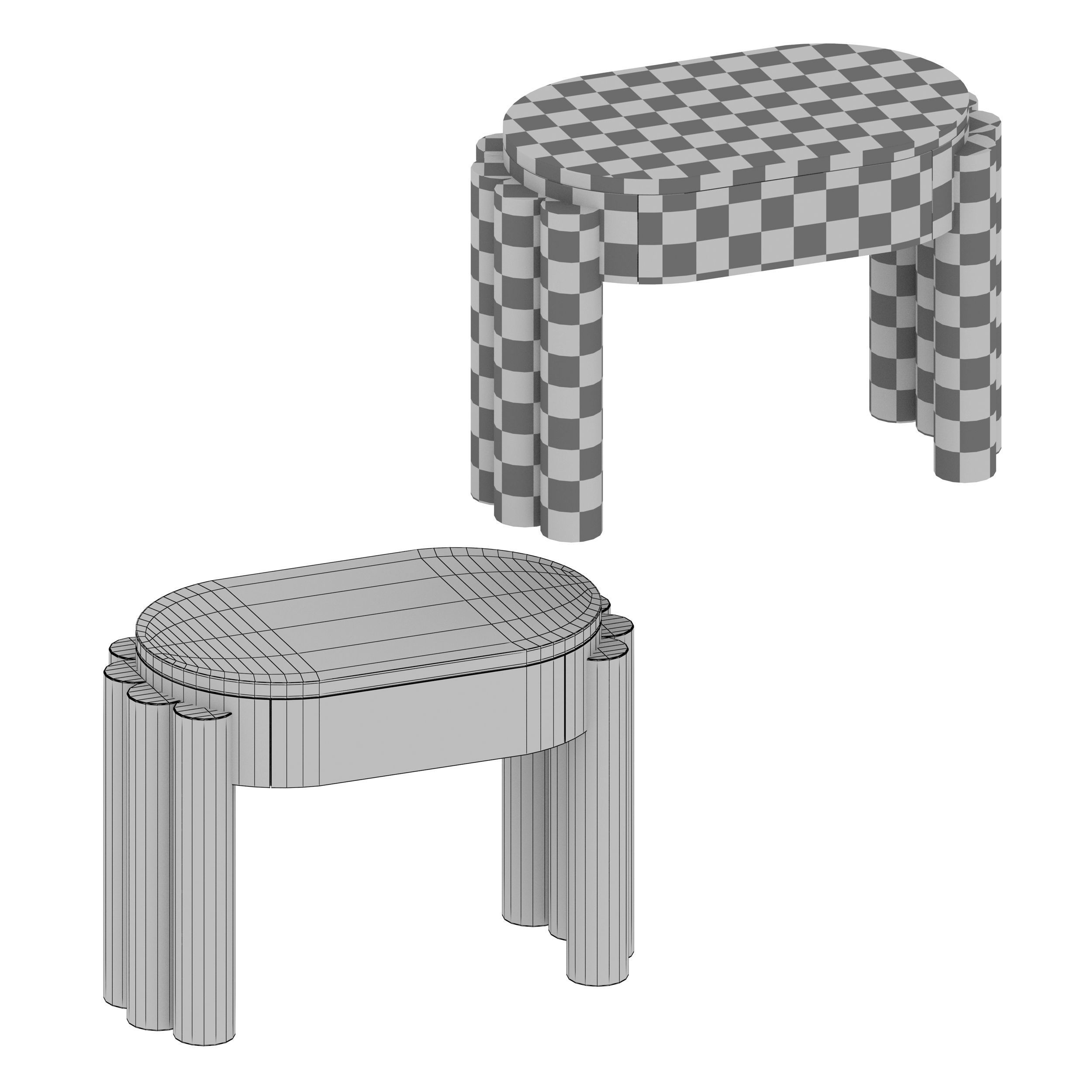 Oasis Oval Wood End Table Crate and Barrel 3D model_10