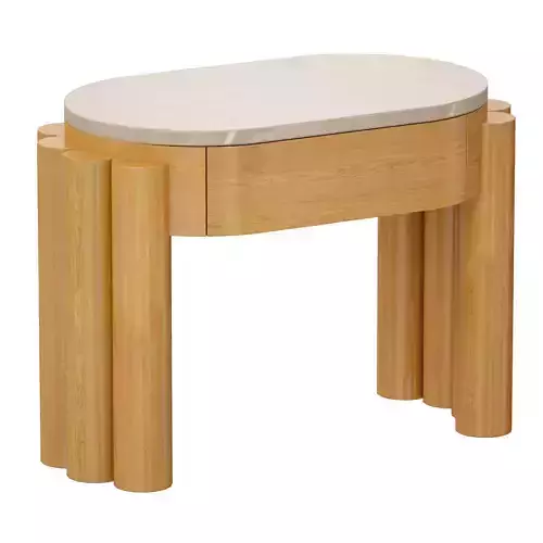 Oasis Oval Wood End Table Crate and Barrel 3D model