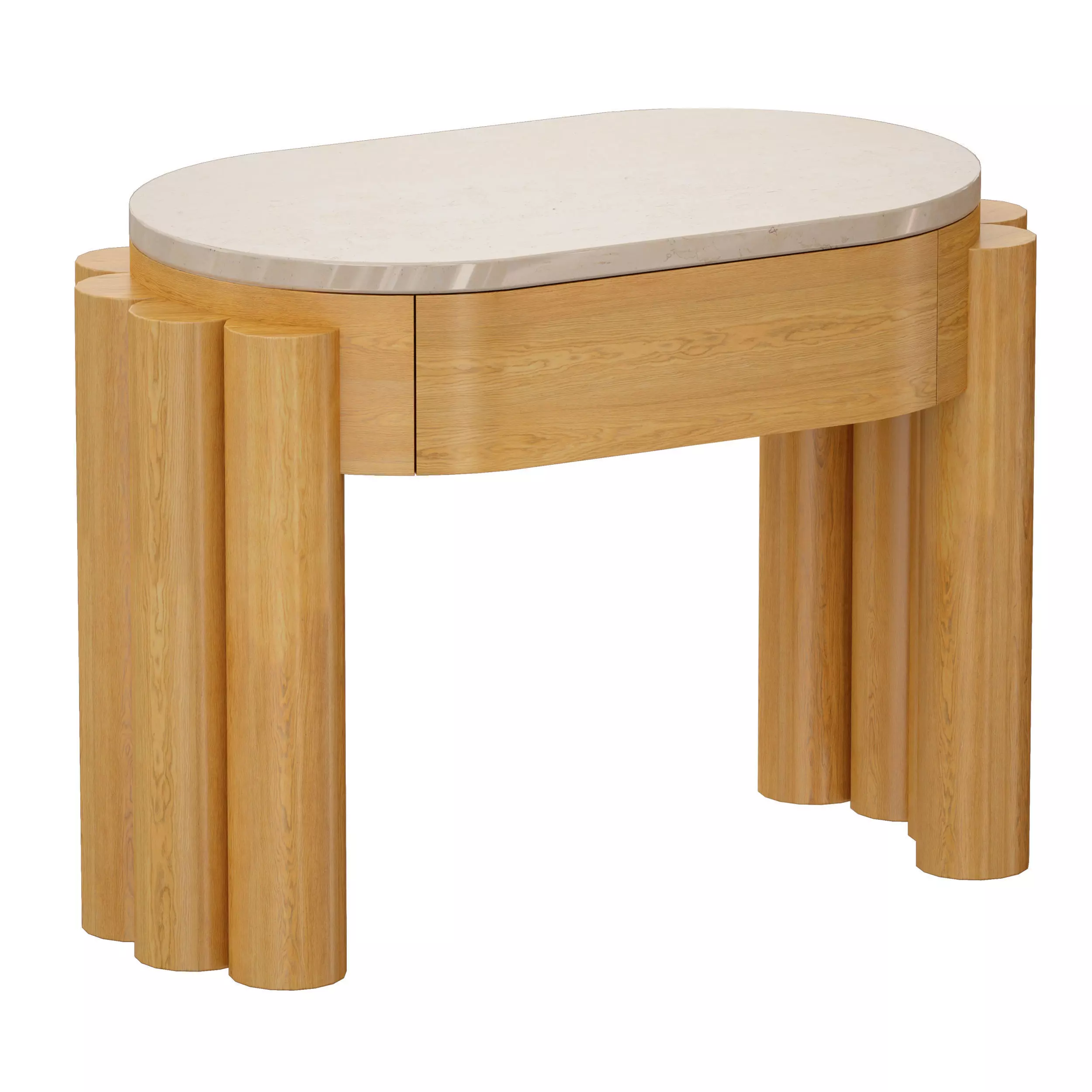 Oasis Oval Wood End Table Crate and Barrel 3D model_0