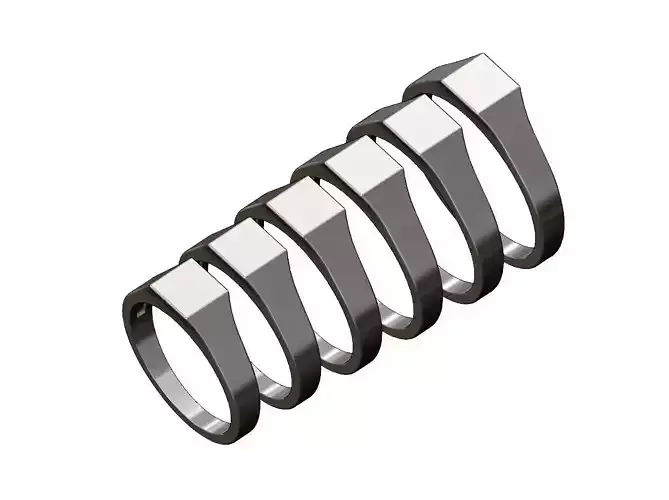 Lowprofile Small square signet ring  