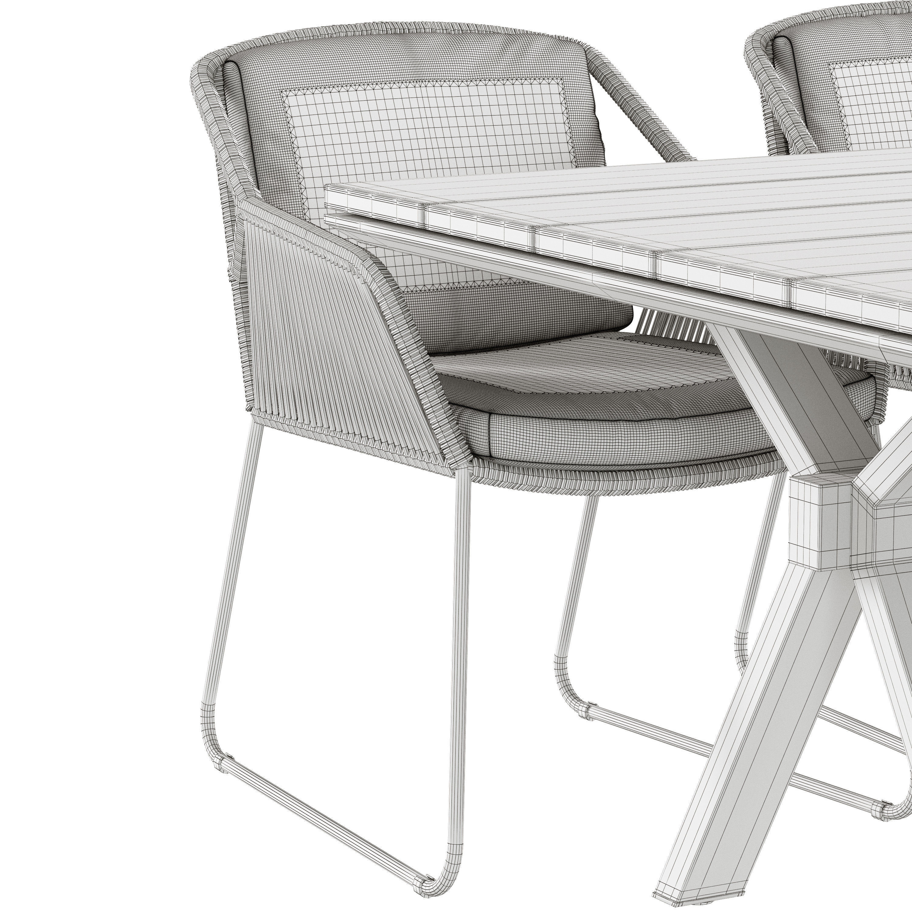 4so accor dining set 3D model_5