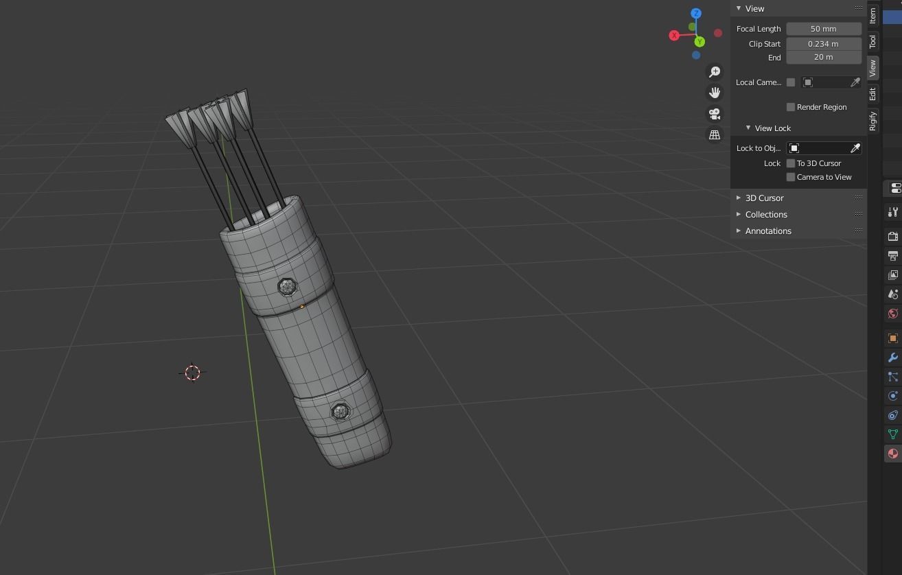 Medieval Quiver Low-poly 3D model_2