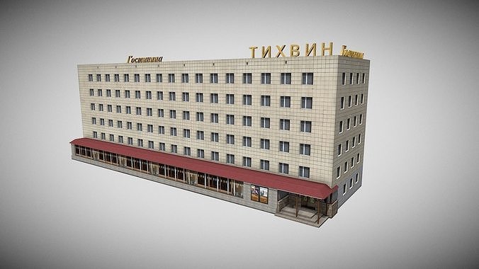 Hotel Low-poly 3D model