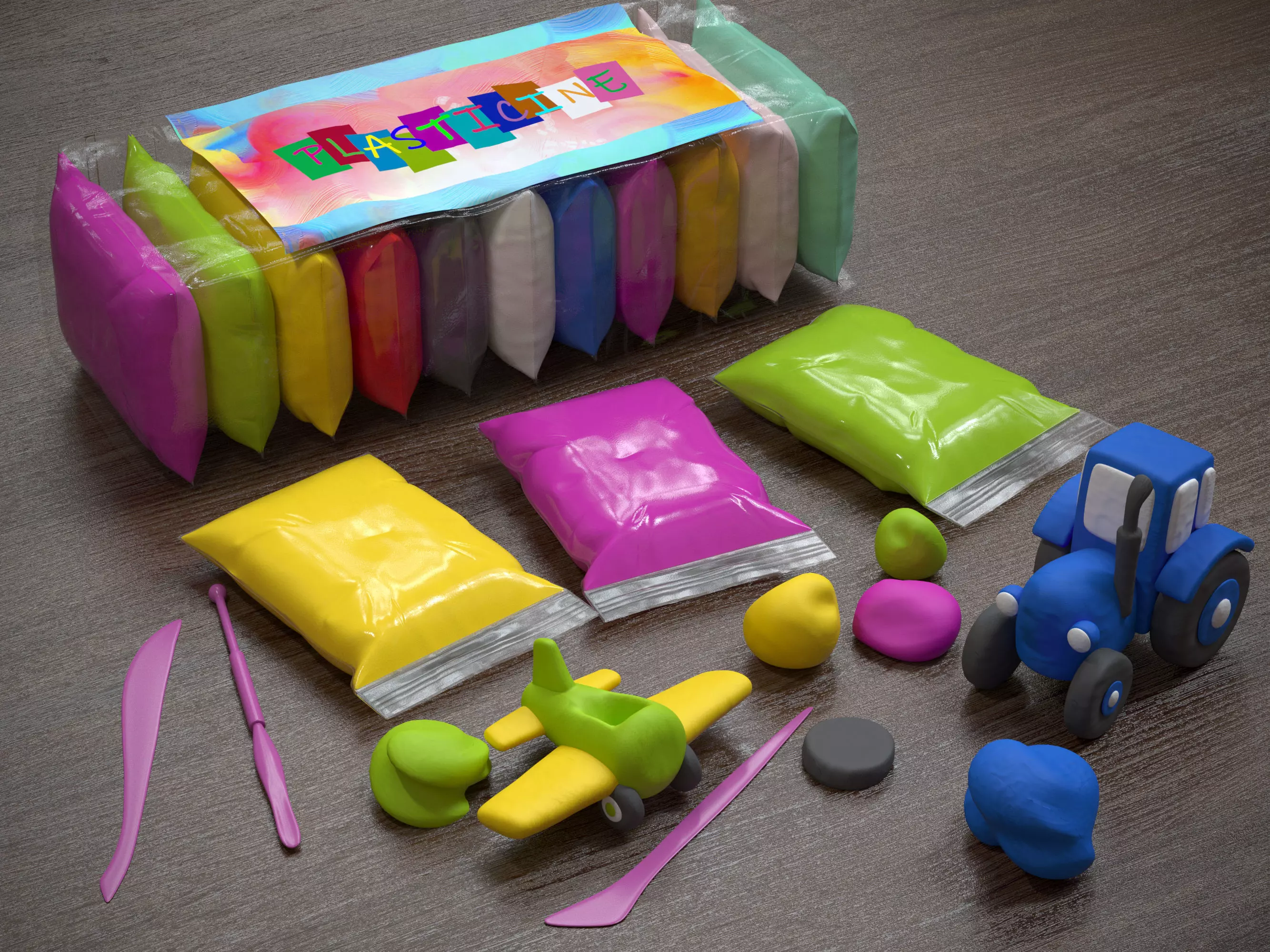 Plasticine Modeling Clay Artist Studio  3D model_0