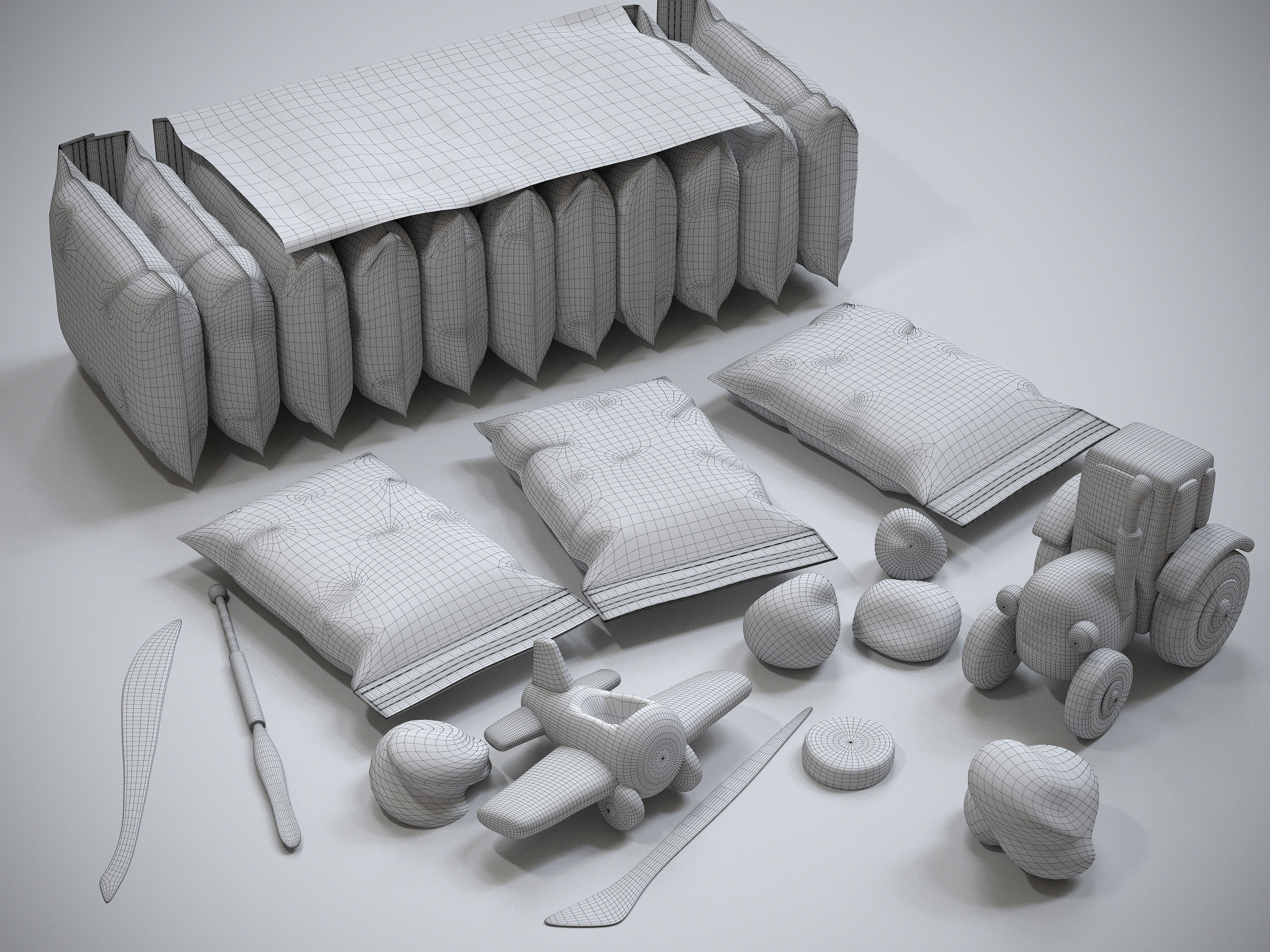 Plasticine Modeling Clay Artist Studio  3D model_1