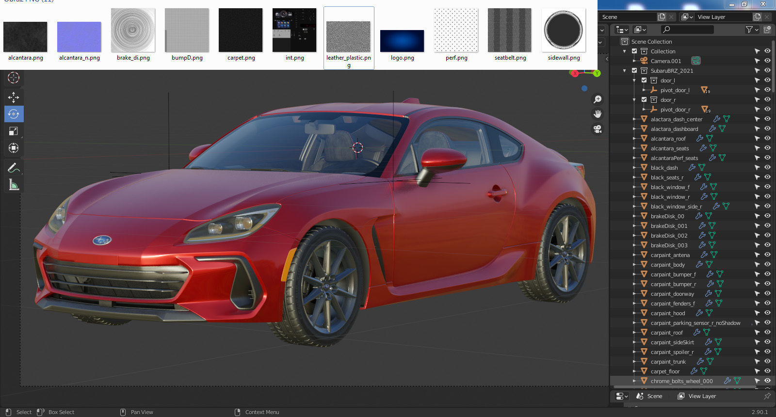 Subaru BRZ 2021 with interior 3D model_36