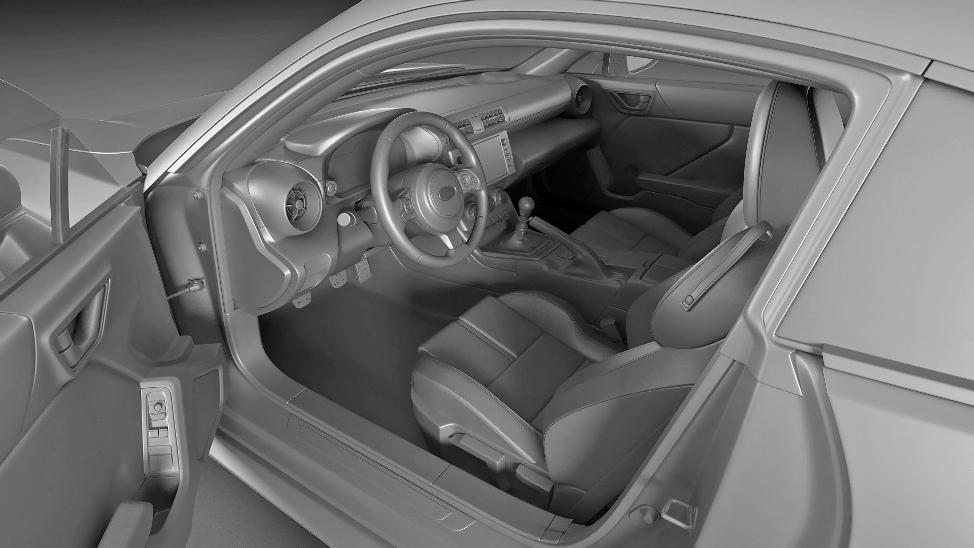 Subaru BRZ 2021 with interior 3D model_29