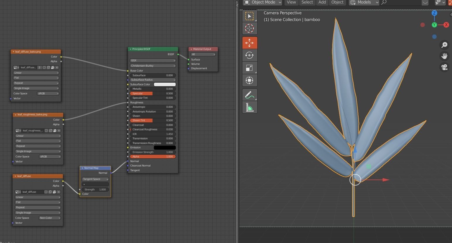 Bamboo leaf 3D model_10