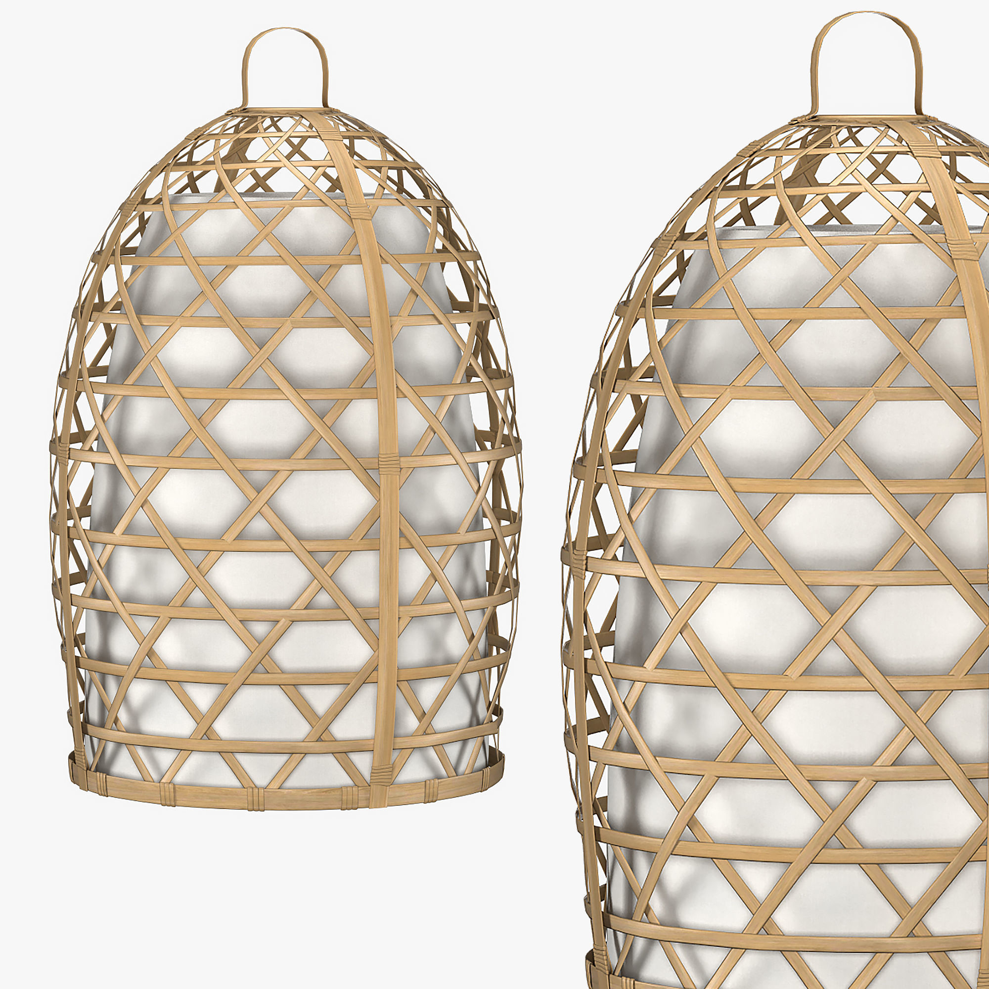 Bamboo lamp 3D model_1