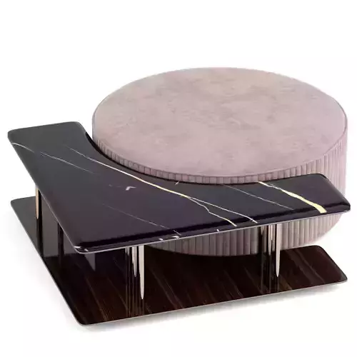 Longhi Saturn coffee table and Felix pouf