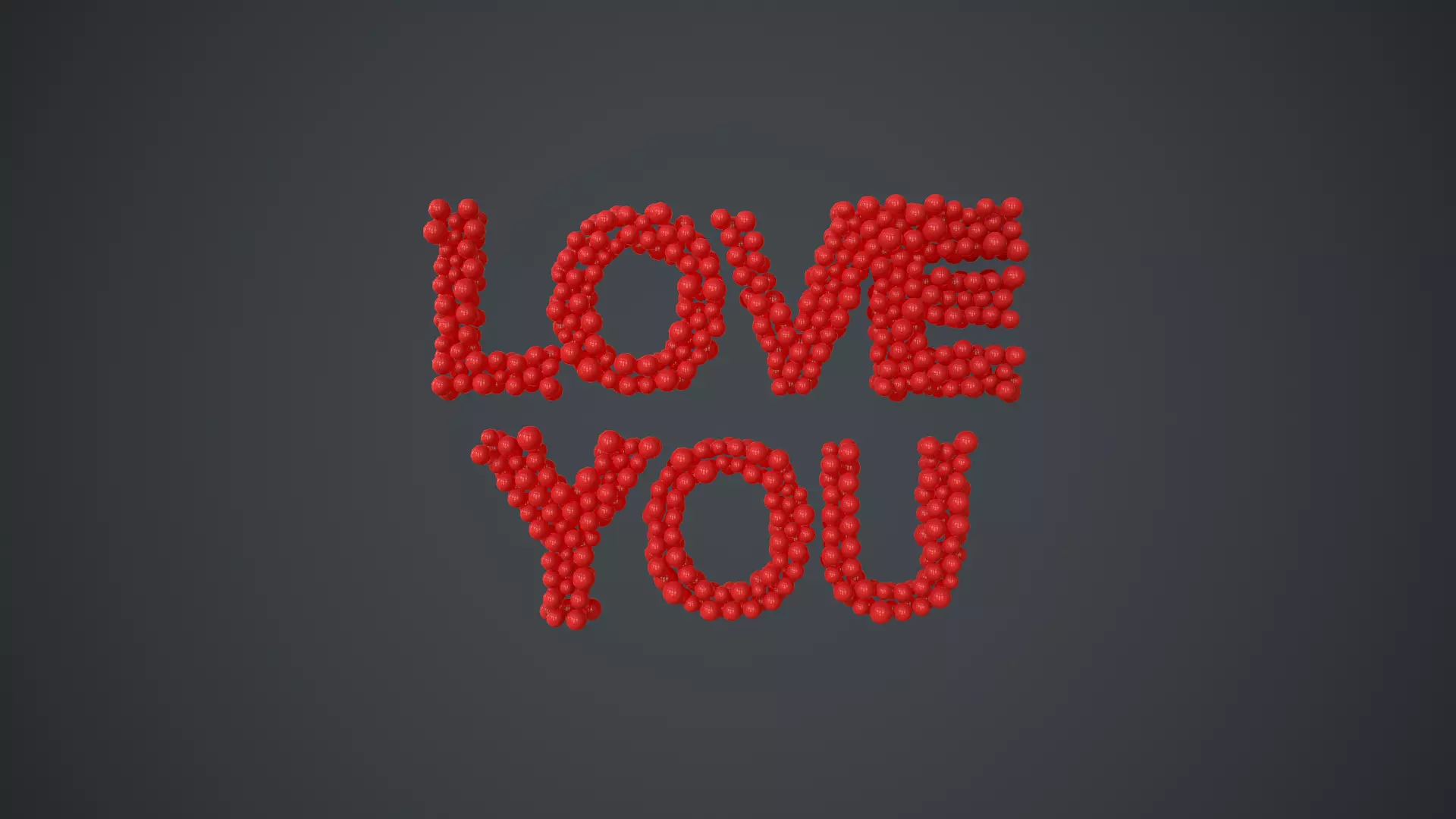 text - love you - formed out of shiny spheres 3D model_0